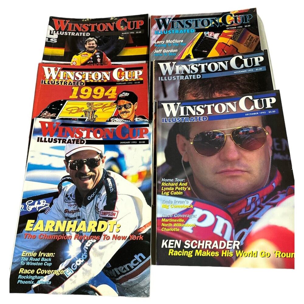 Winston Cup Illustrated NASCAR‎ Magazine Lot (6) 1995 Earnhardt Jarrett Gordon